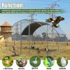 Large metal chicken coop upgrade three support steel wire impregnated plastic net cage, Oxford cloth silver plated waterproof UV protection