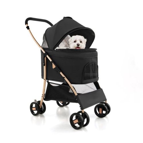 Foldable 3-In-1 Pet Stroller with Removable Seat Carrier Foldable 3-In-1 Pet Stroller with Removable Seat Carrier