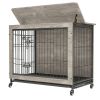 23 Inch Gray Heavy-Duty Dog Crate Furniture