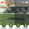 Large metal chicken coop upgrade three support steel wire impregnated plastic net cage, Oxford cloth silver plated waterproof UV protection
