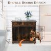 Dog Crate Furniture, Wooden Dog House, Decorative Dog Kennel with Drawer, Indoor Pet Crate End Table for Small Dog, Steel-Tube Dog Cage, Chew-Proof