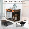 Dog Crate Furniture, Wooden Dog House, Decorative Dog Kennel with Drawer, Indoor Pet Crate End Table for Small Dog, Steel-Tube Dog Cage, Chew-Proof
